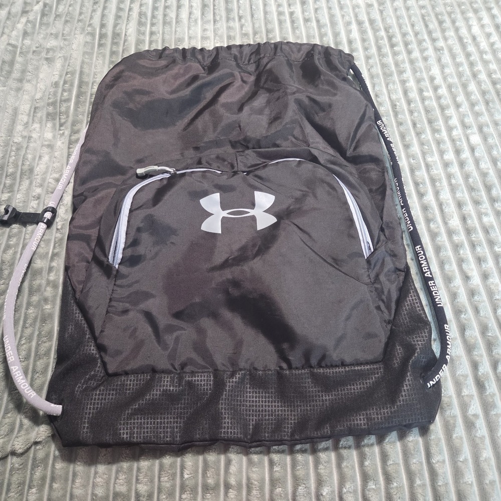 Under Armour Undeniable Sackpack Drawstring Backpack Gym Bag Black Grey